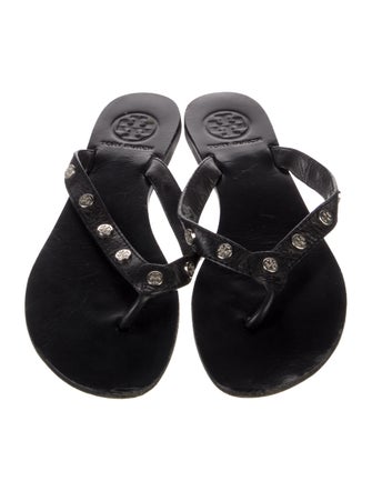 Tory Burch Leather Studded Accents Slides