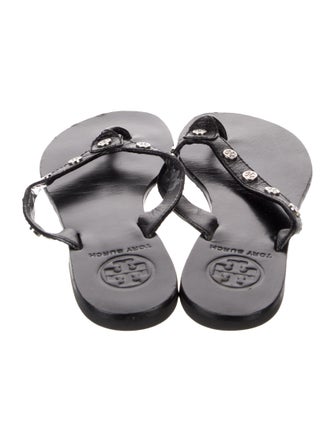 Tory Burch Leather Studded Accents Slides