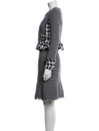 Tory Burch Tweed Pattern Beaded Accents Skirt Suit