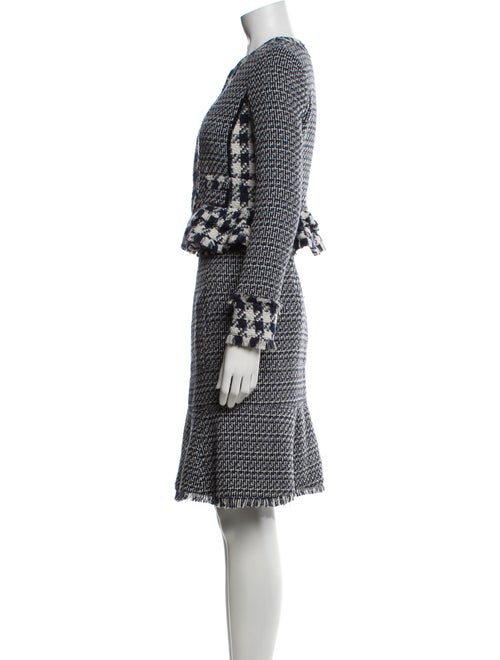 Tory Burch Tweed Pattern Beaded Accents Skirt Suit