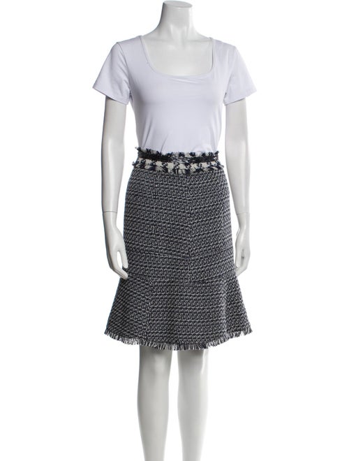 Tory Burch Tweed Pattern Beaded Accents Skirt Suit