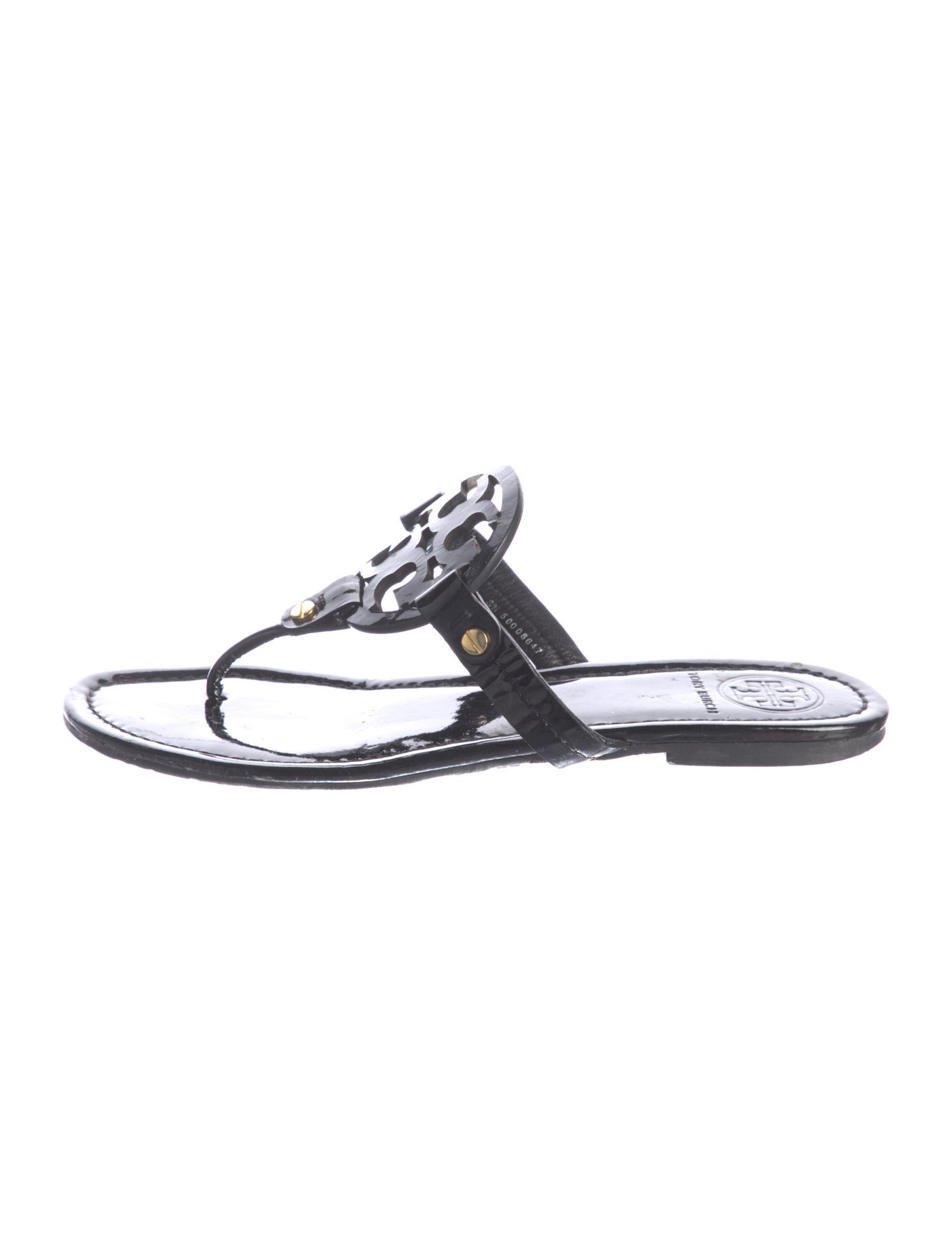 Tory Burch Patent Leather T-Strap Sandals