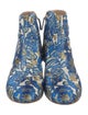 Tory Burch Floral Print Embroidered Accent Boots