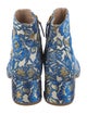 Tory Burch Floral Print Embroidered Accent Boots