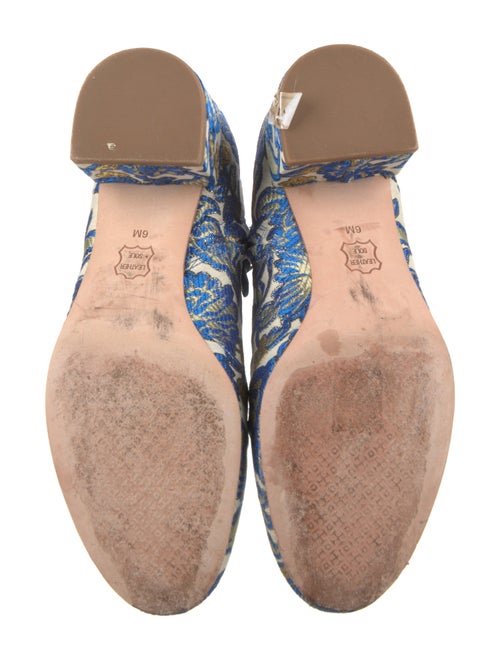 Tory Burch Floral Print Embroidered Accent Boots