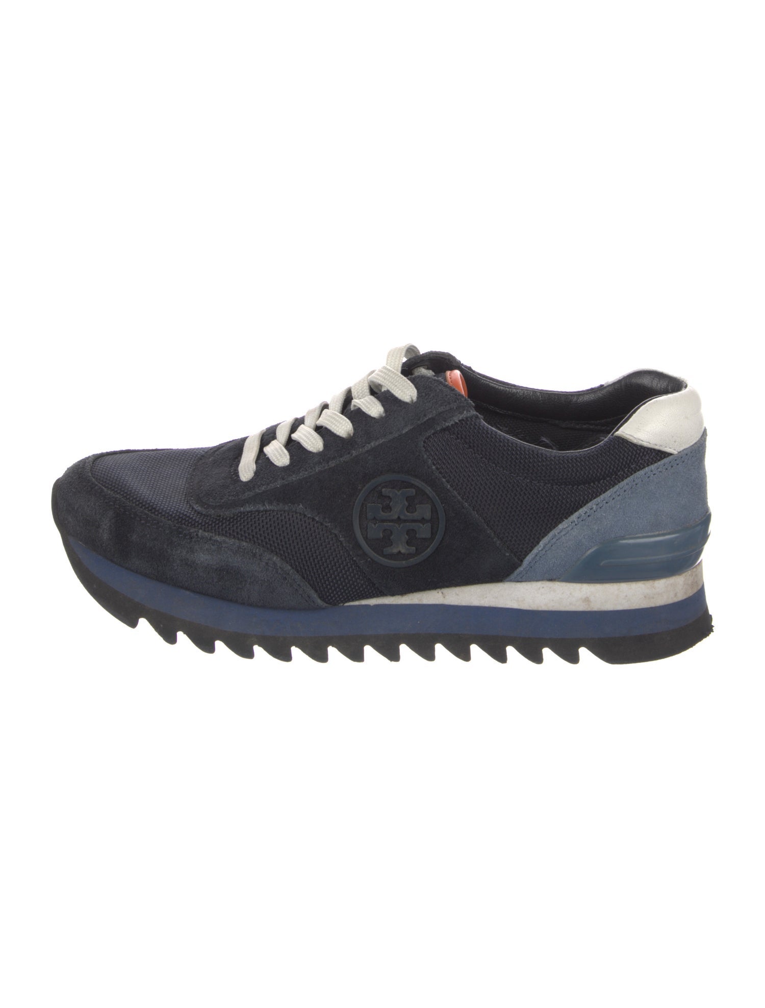 Tory Burch Suede Colorblock Pattern Sneakers
