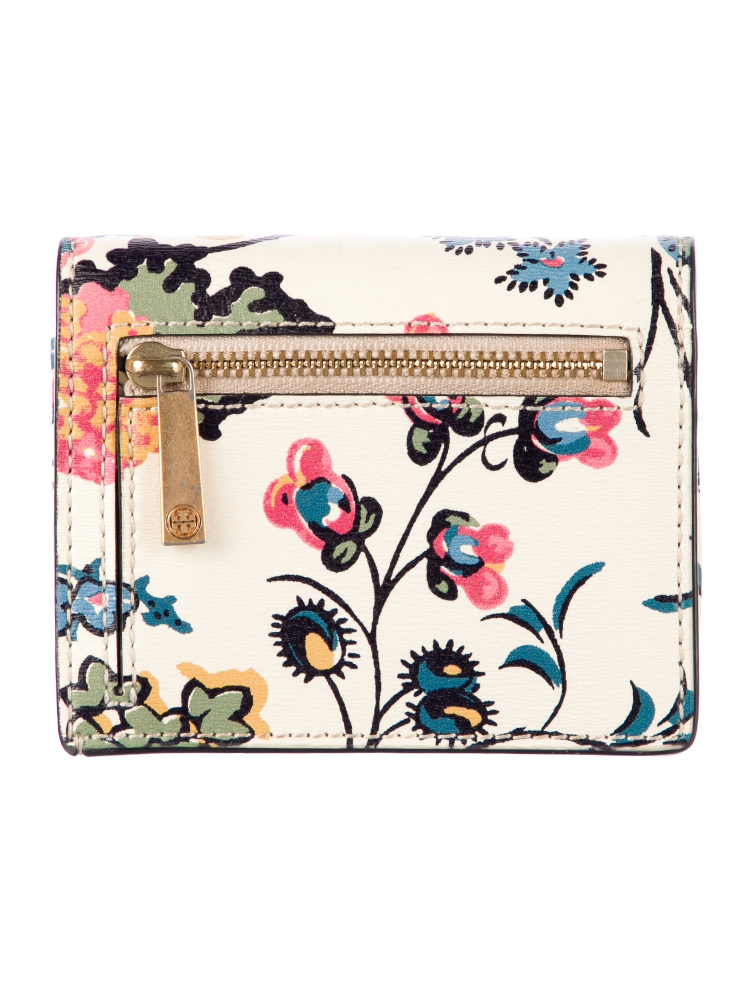 Tory Burch Leather Floral Print Wristlet