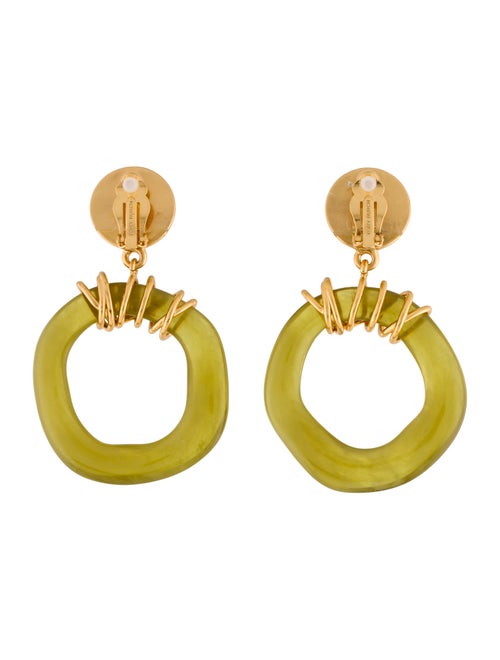 Tory Burch Wire Wrapped Door Knocker Drop Clip-On Earrings