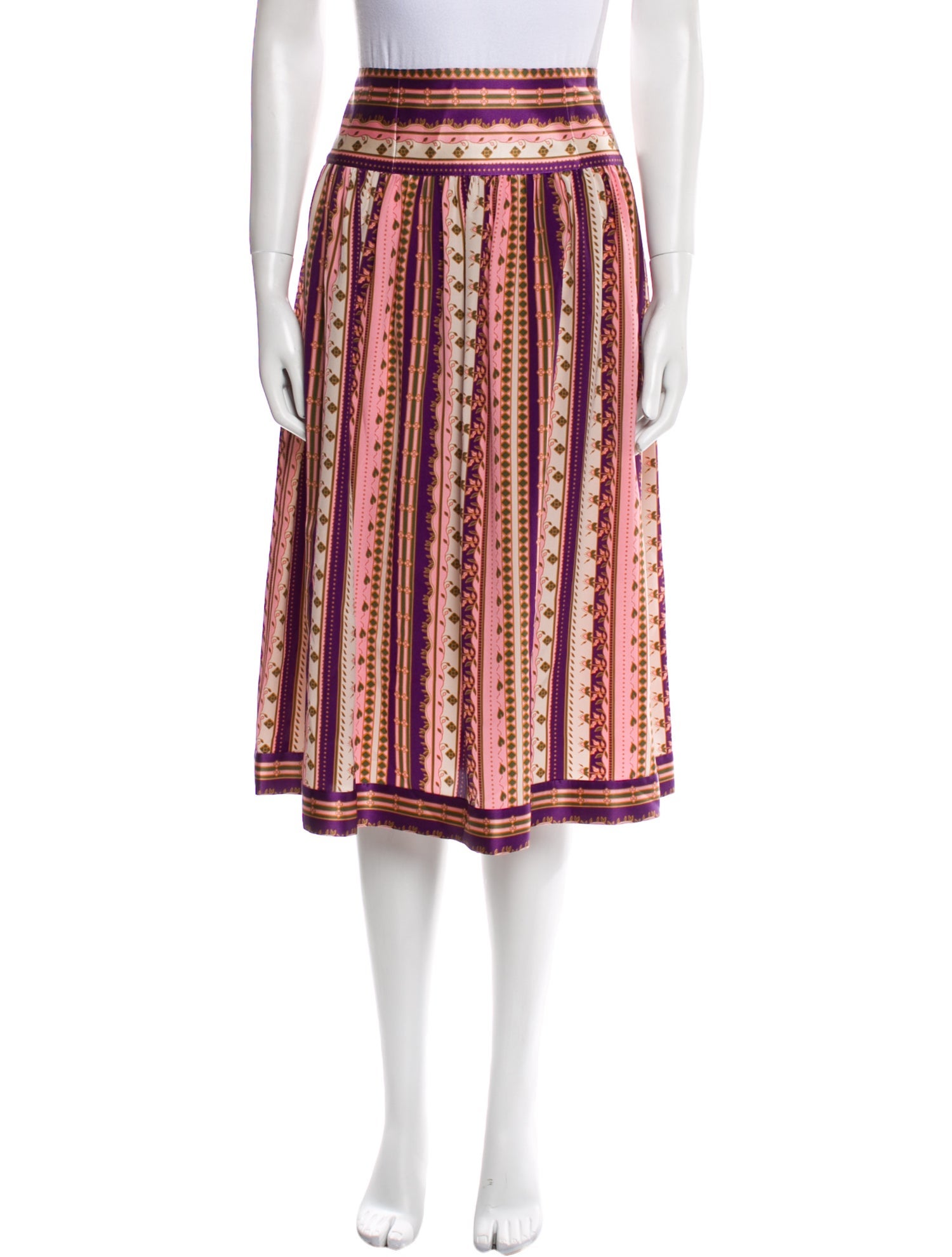 Tory Burch Silk Midi Length Skirt