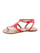 Tory Burch Leather Lasercut Accents T-Strap Sandals