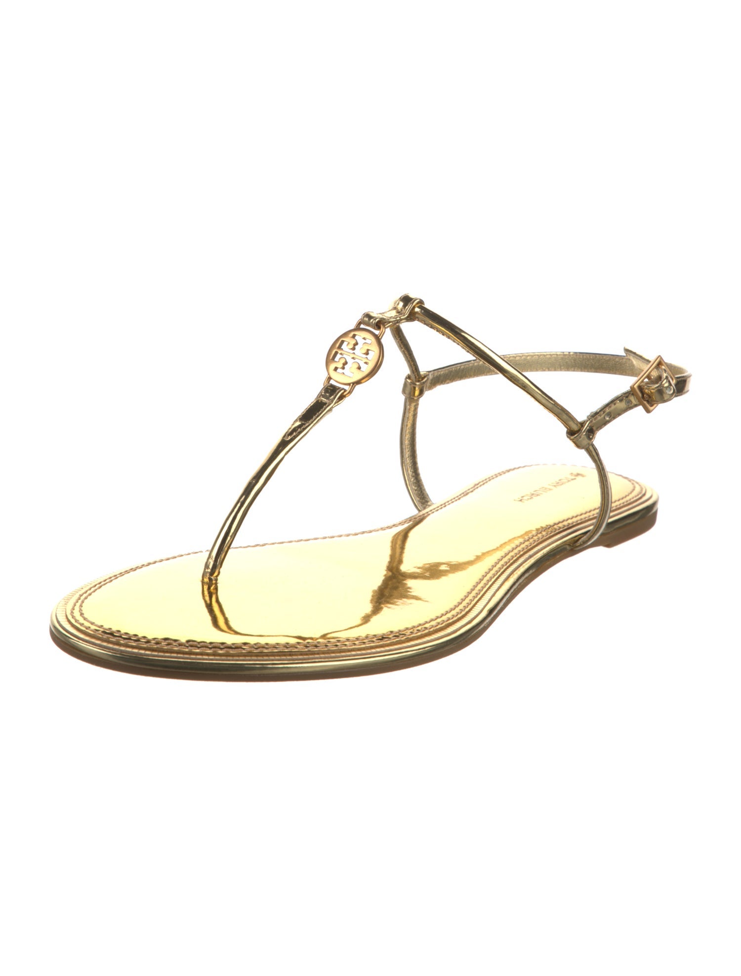Tory Burch Patent Leather T-Strap Sandals