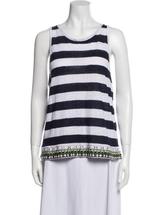 Tory Burch Linen Striped Top