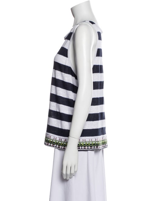 Tory Burch Linen Striped Top