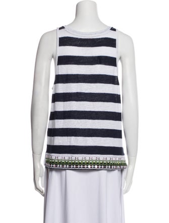 Tory Burch Linen Striped Top