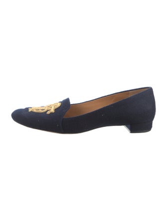Tory Burch Wool Embroidered Accent Loafers