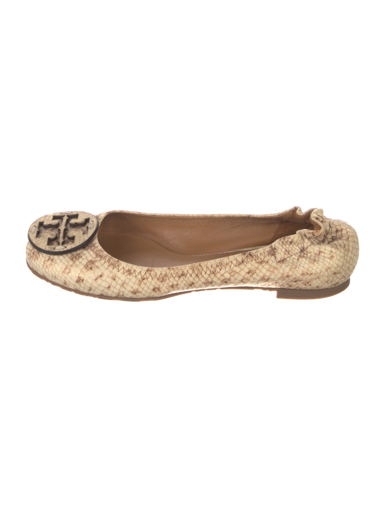 Tory Burch Leather Animal Print Flats