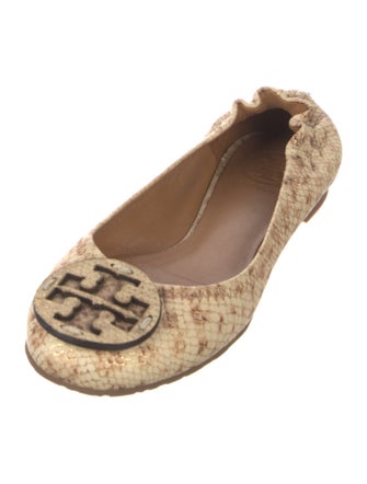 Tory Burch Leather Animal Print Flats