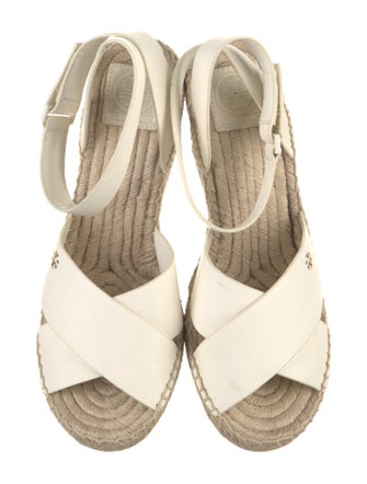 Tory Burch Leather Whipstitch Trim Espadrilles