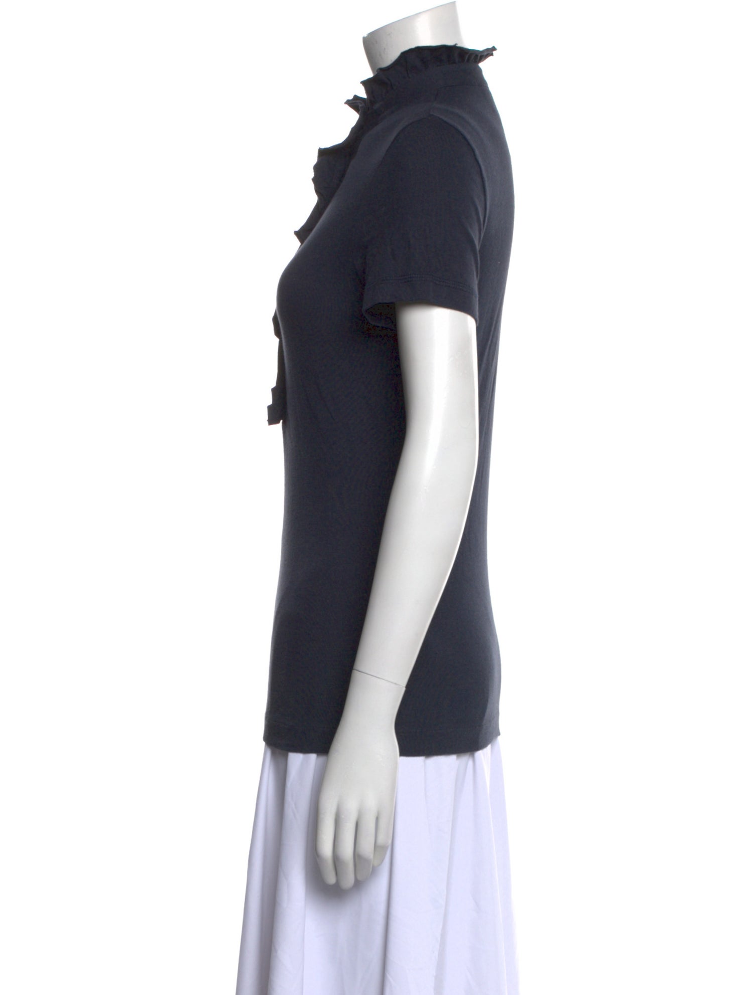 Tory Burch Mock Neck Short Sleeve Polo