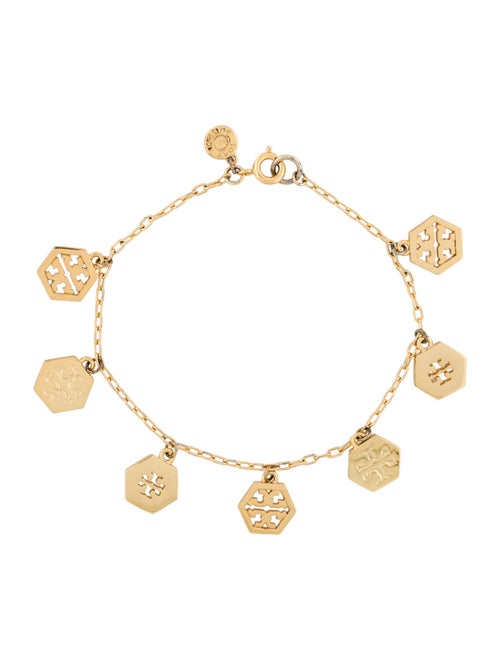 Tory Burch Hexagon Logo Charm Bracelet