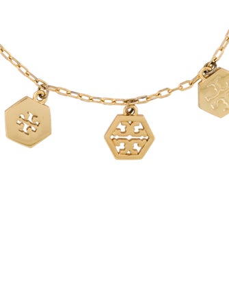 Tory Burch Hexagon Logo Charm Bracelet