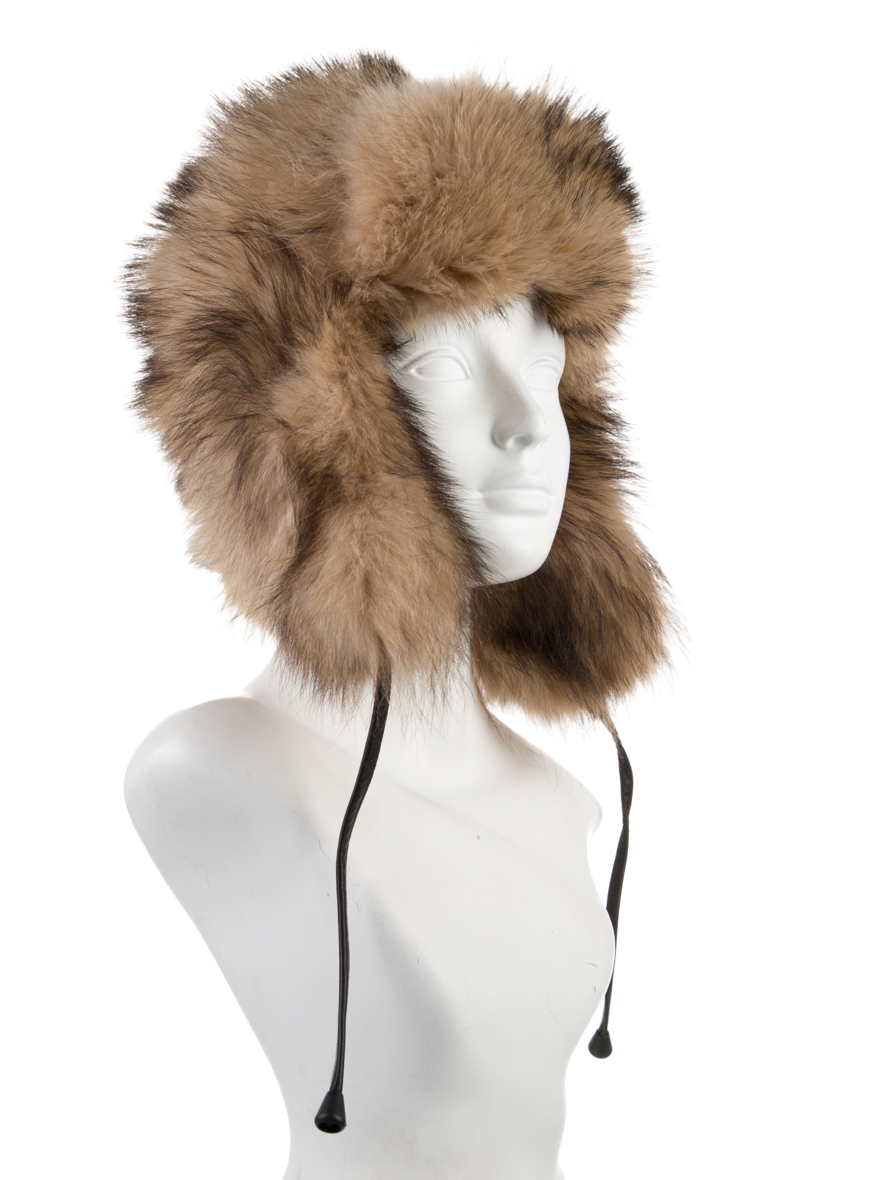 Tory Burch Raccoon Fur Trapper Hat w/Tags