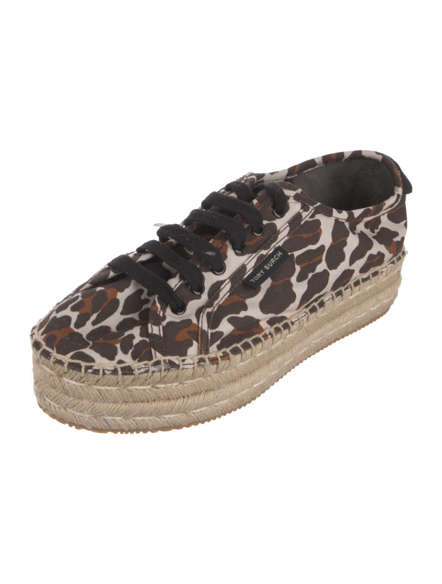 Tory Burch Canvas Animal Print Espadrille Sneakers