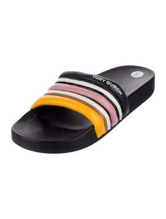 Tory Burch Leather Printed Slides