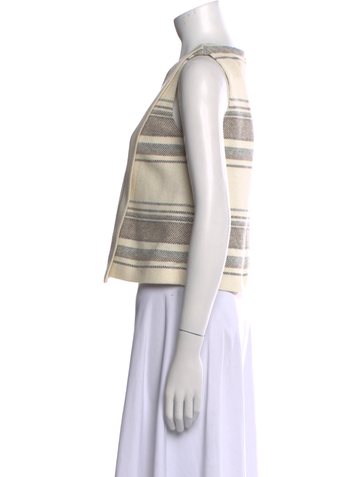 Tory Burch Striped Scoop Neck Crop Top