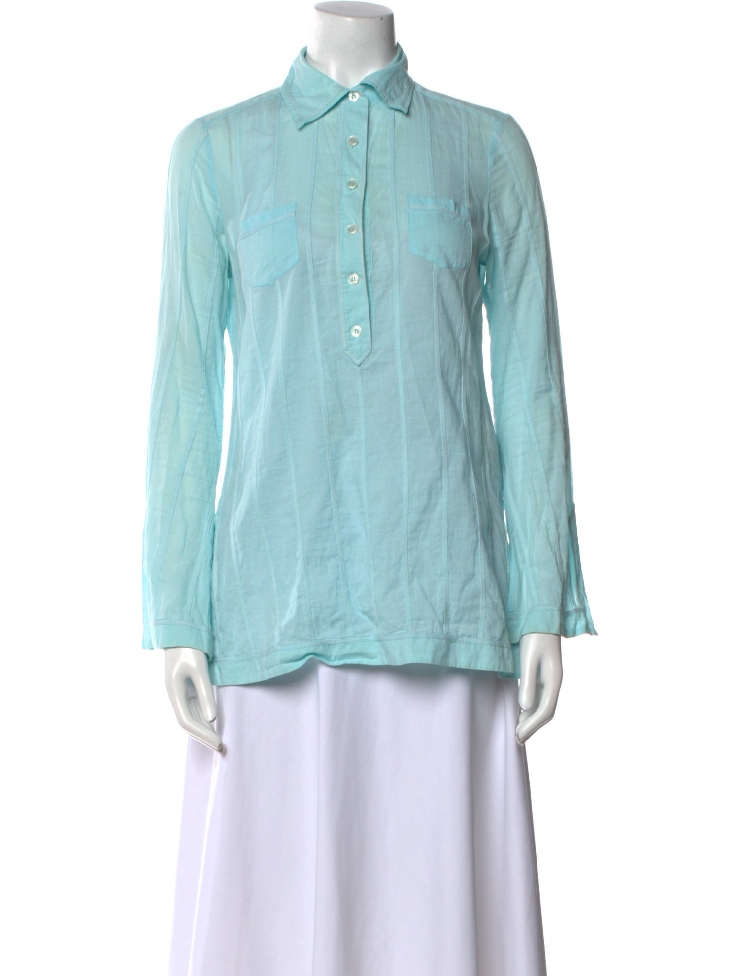 Tory Burch Long Sleeve Button-Up Top