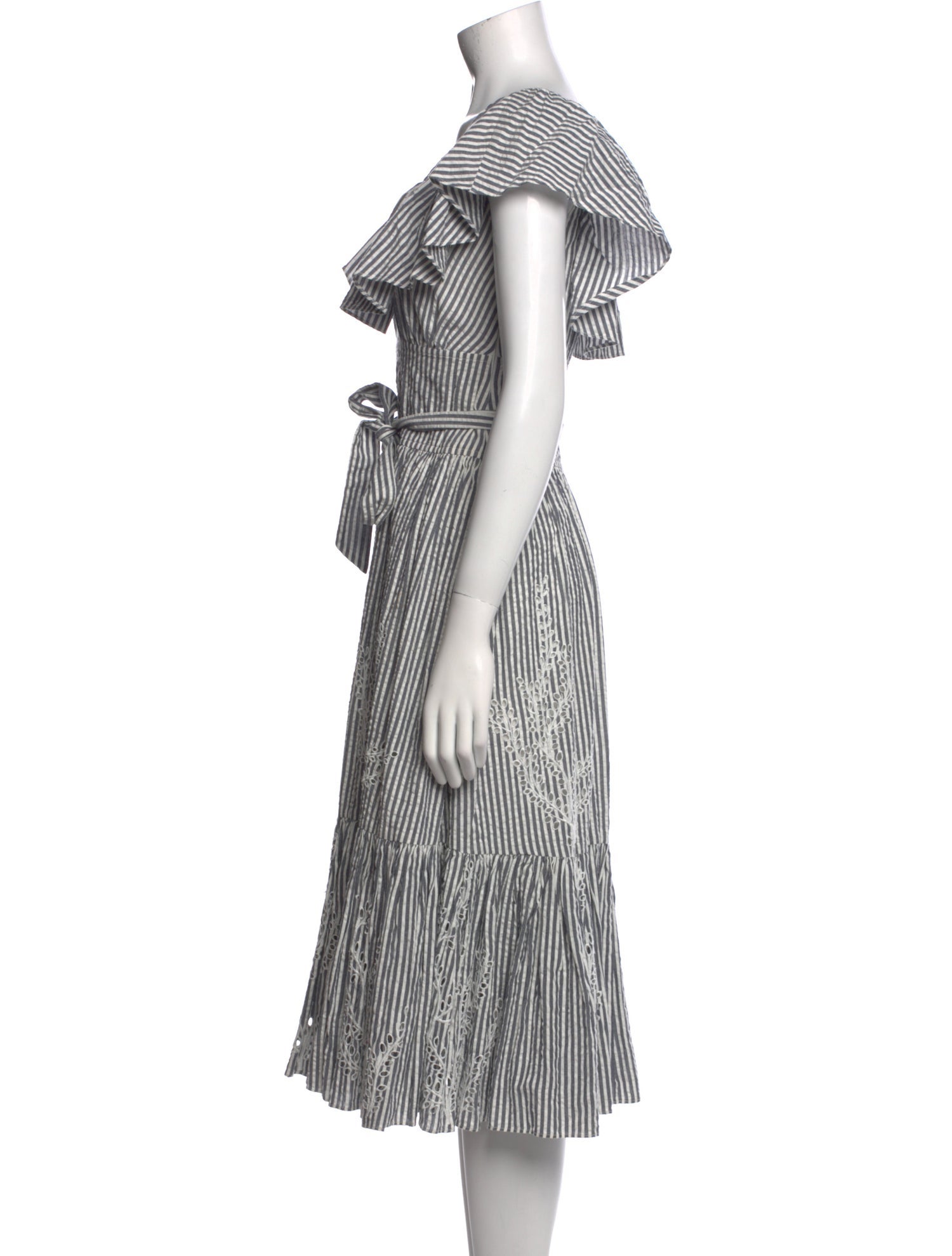 Tory Burch Striped Midi Length Dress