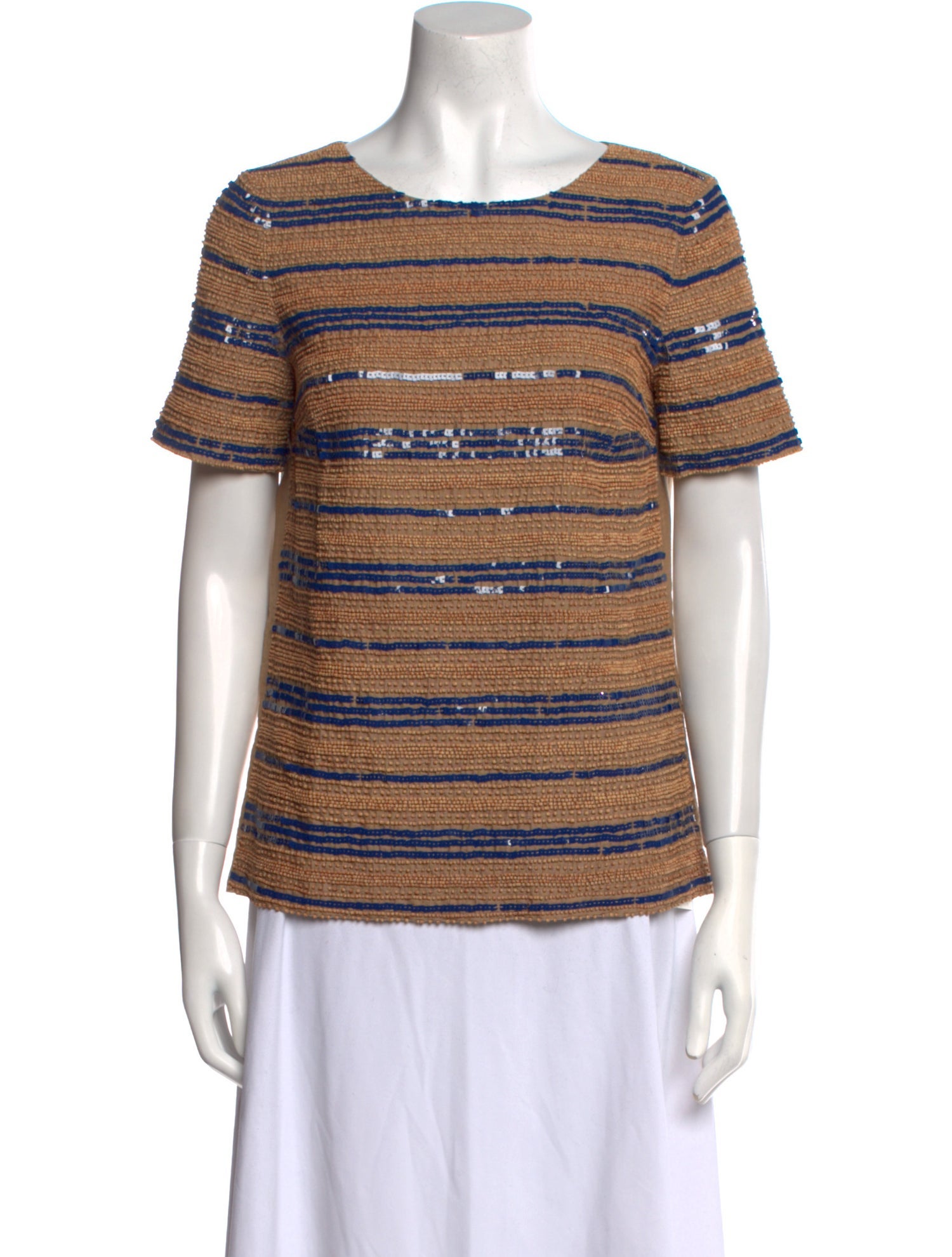 Tory Burch Striped Scoop Neck T-Shirt