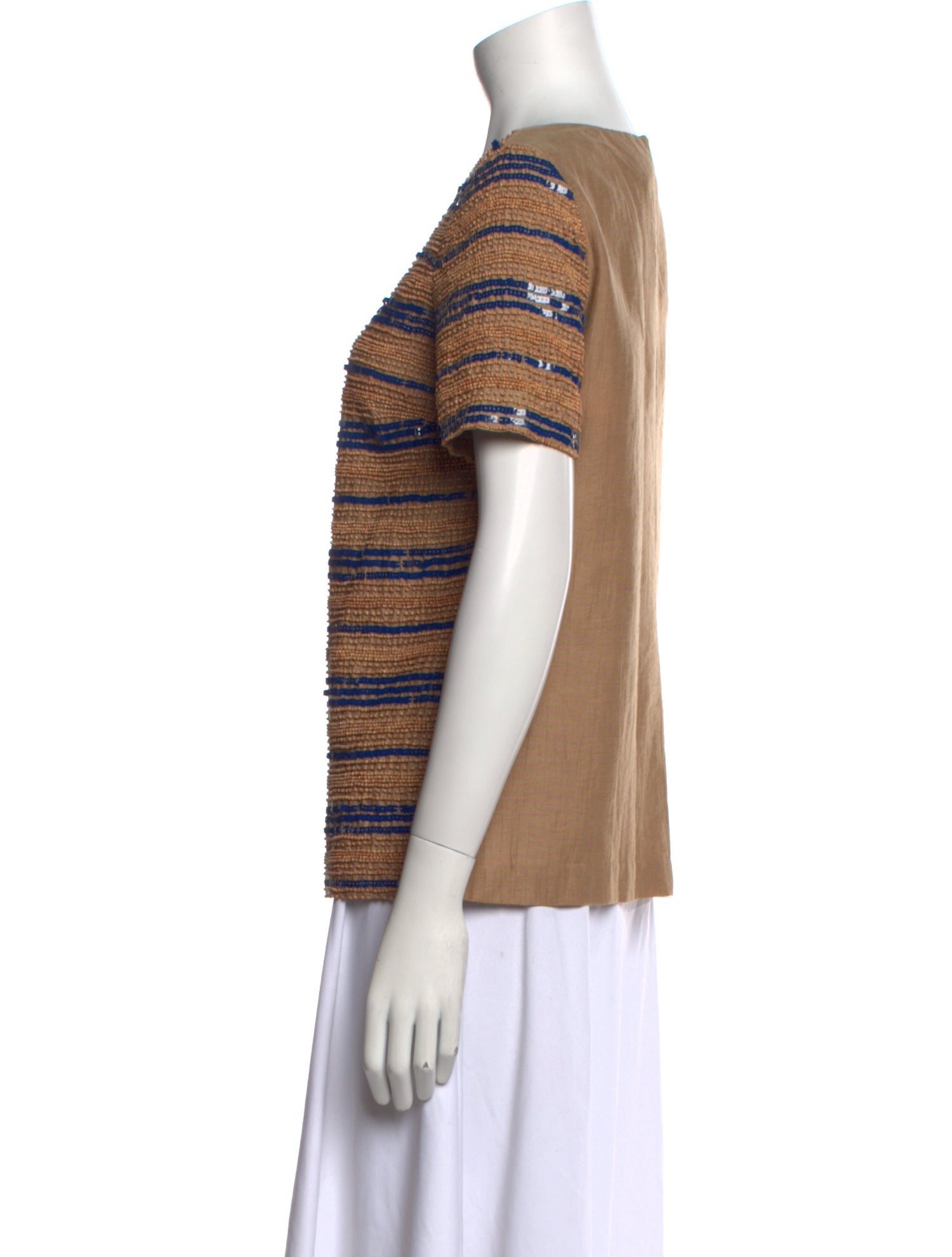 Tory Burch Striped Scoop Neck T-Shirt