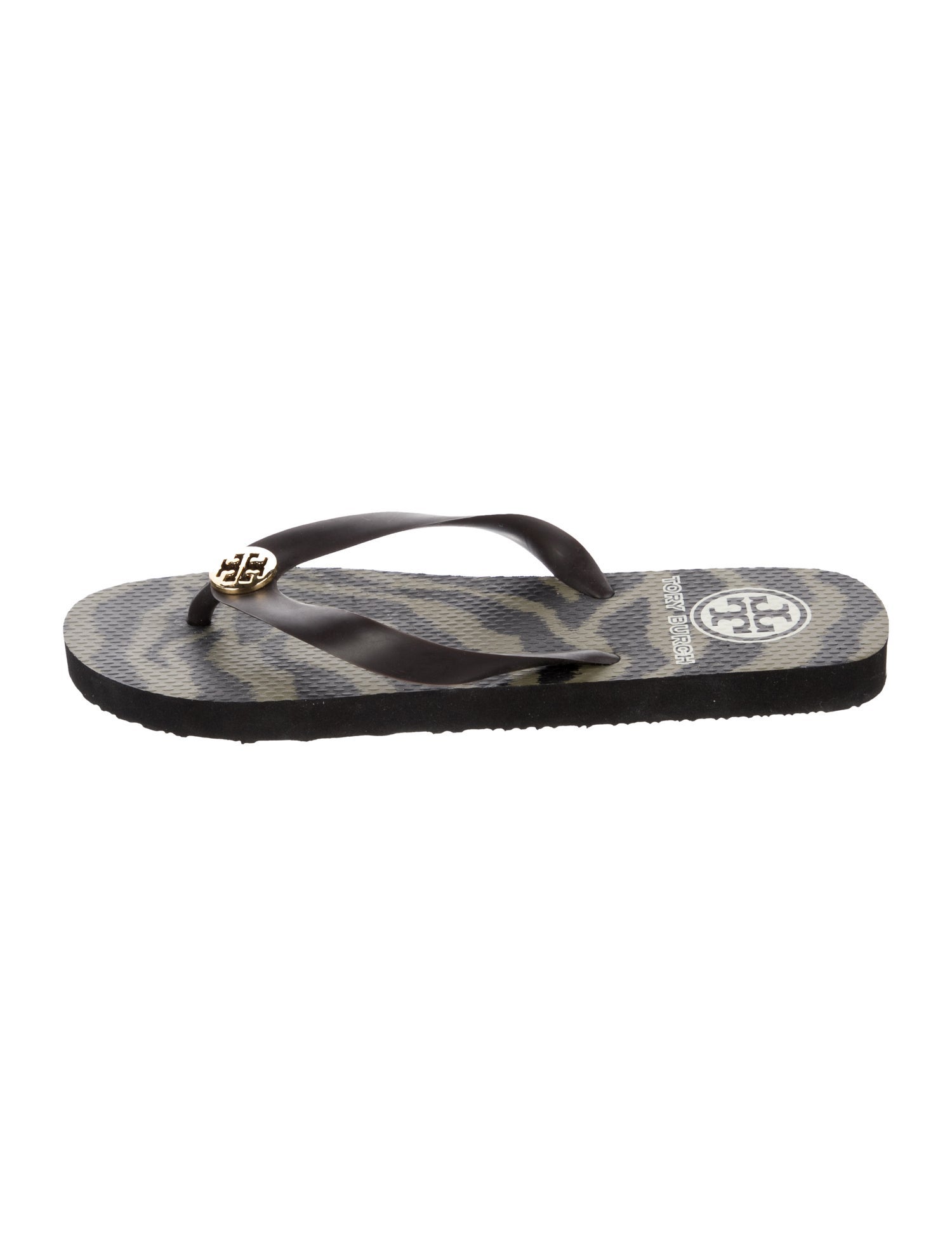 Tory Burch Rubber Animal Print Slides
