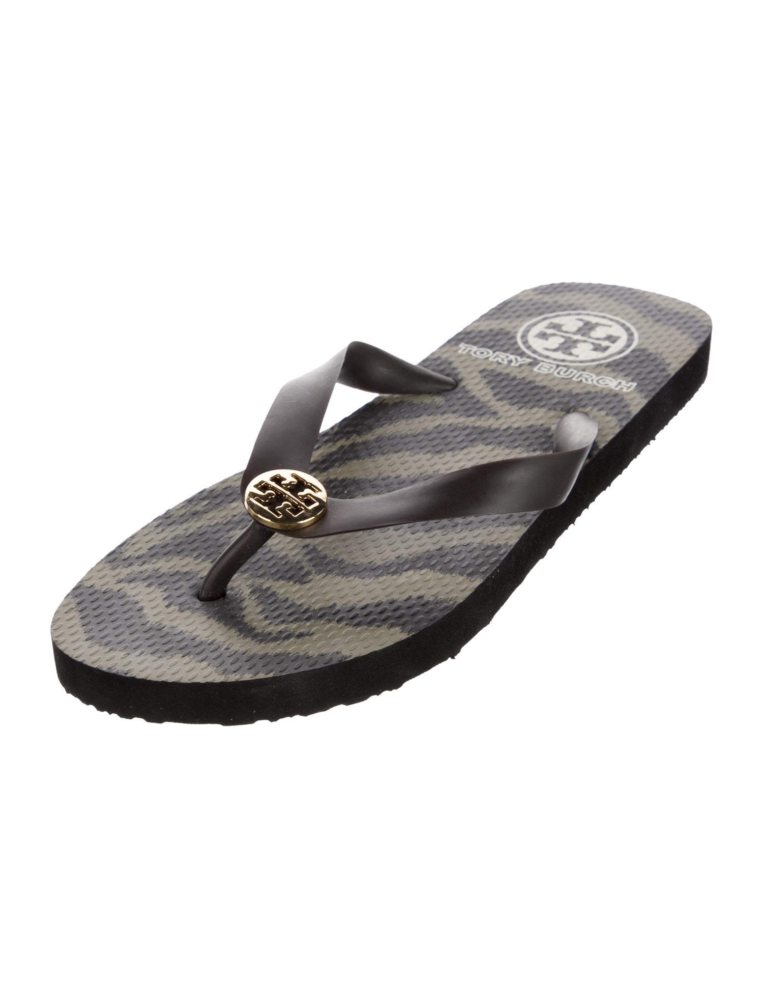 Tory Burch Rubber Animal Print Slides
