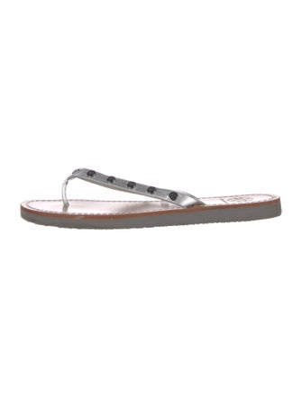 Tory Burch Leather Printed Flip Flops