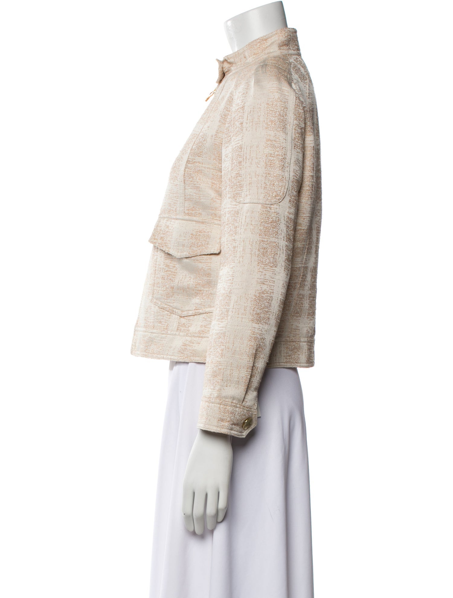 Tory Burch Tweed Pattern Utility Jacket