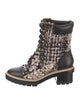 Tory Burch Tweed Tweed Pattern Combat Boots