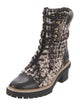 Tory Burch Tweed Tweed Pattern Combat Boots