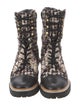 Tory Burch Tweed Tweed Pattern Combat Boots