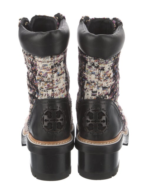 Tory Burch Tweed Tweed Pattern Combat Boots
