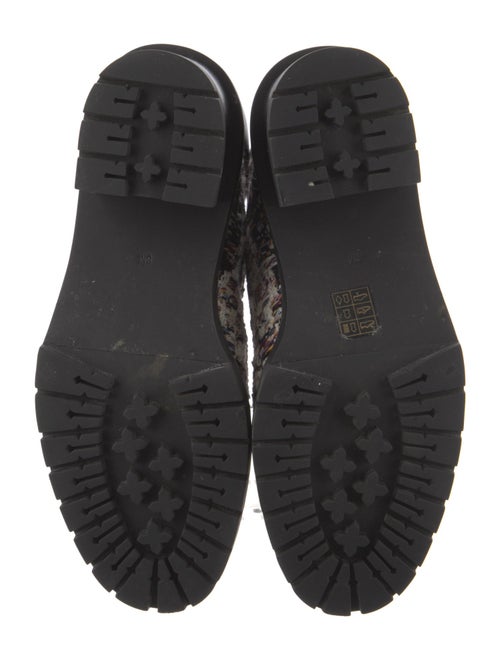 Tory Burch Tweed Tweed Pattern Combat Boots