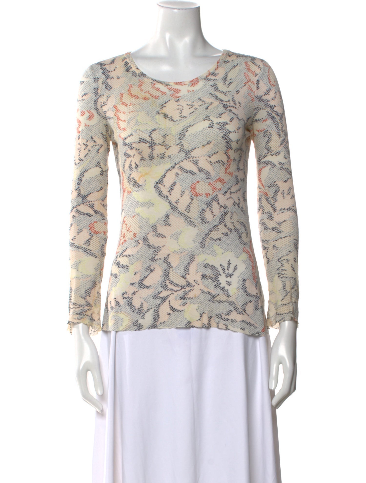 Tory Burch Printed Scoop Neck Top