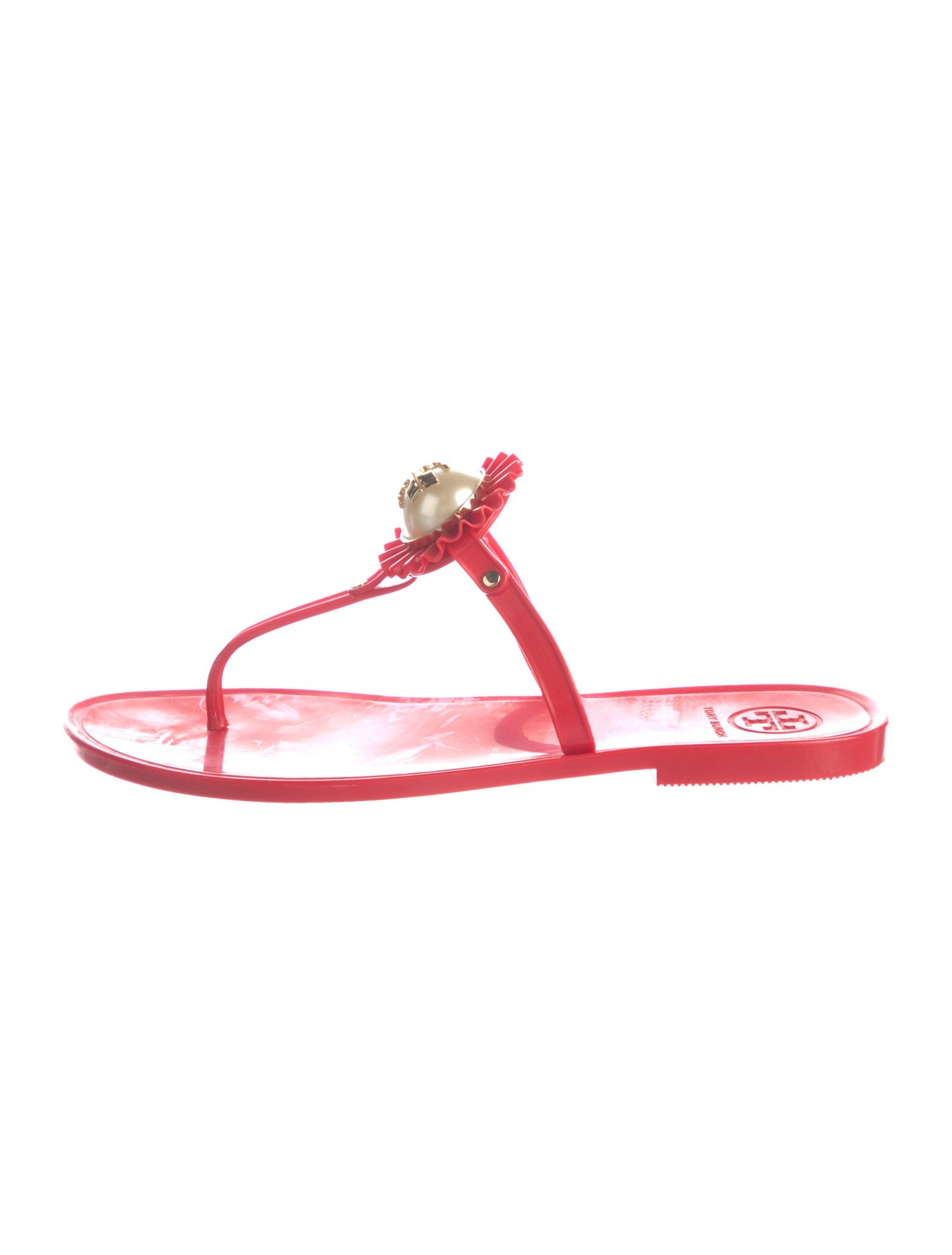 Tory Burch Rubber T-Strap Sandals