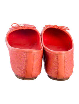 Tory Burch Leather Bow Accents Ballet Flats