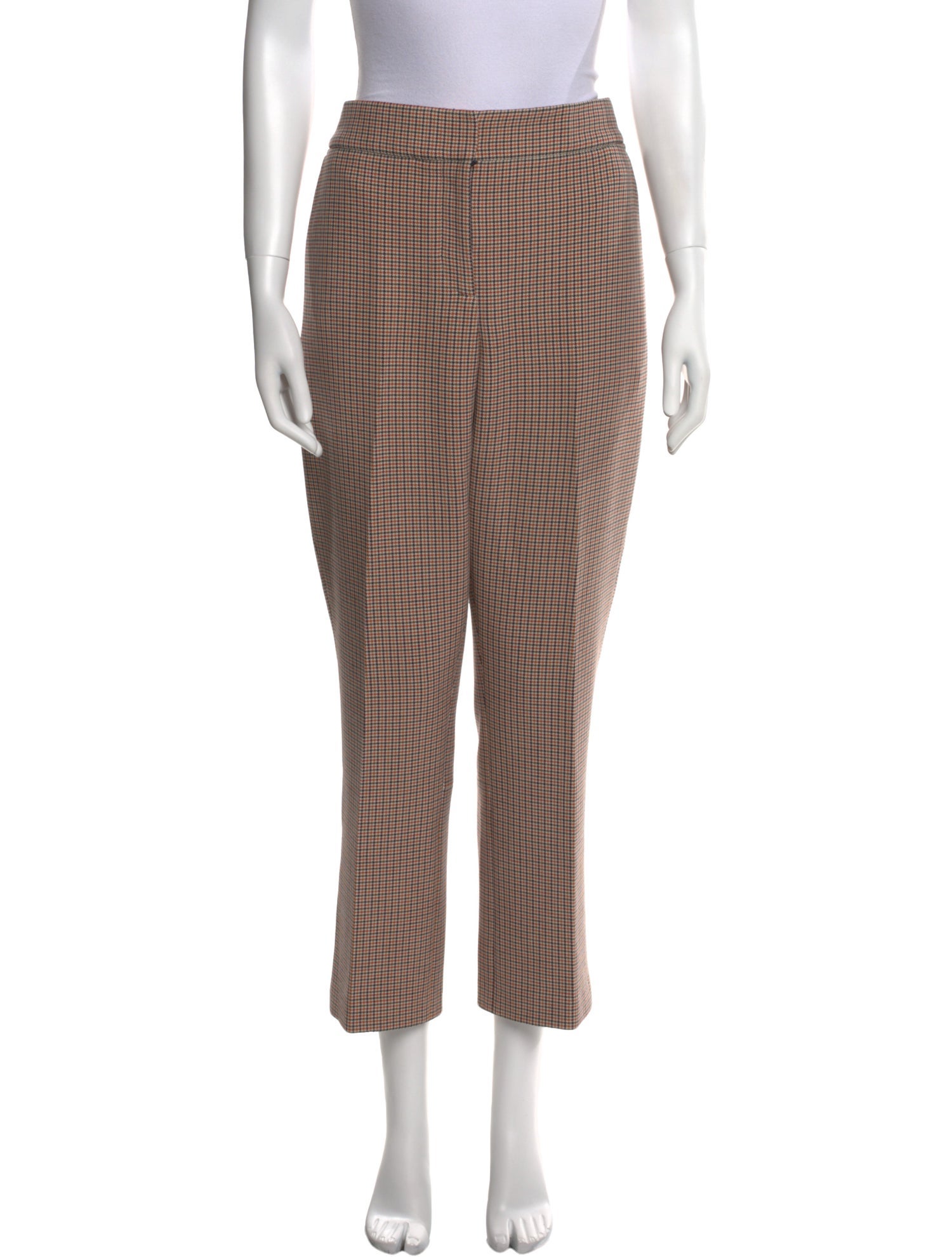 Tory Burch Plaid Print Straight Leg Pants