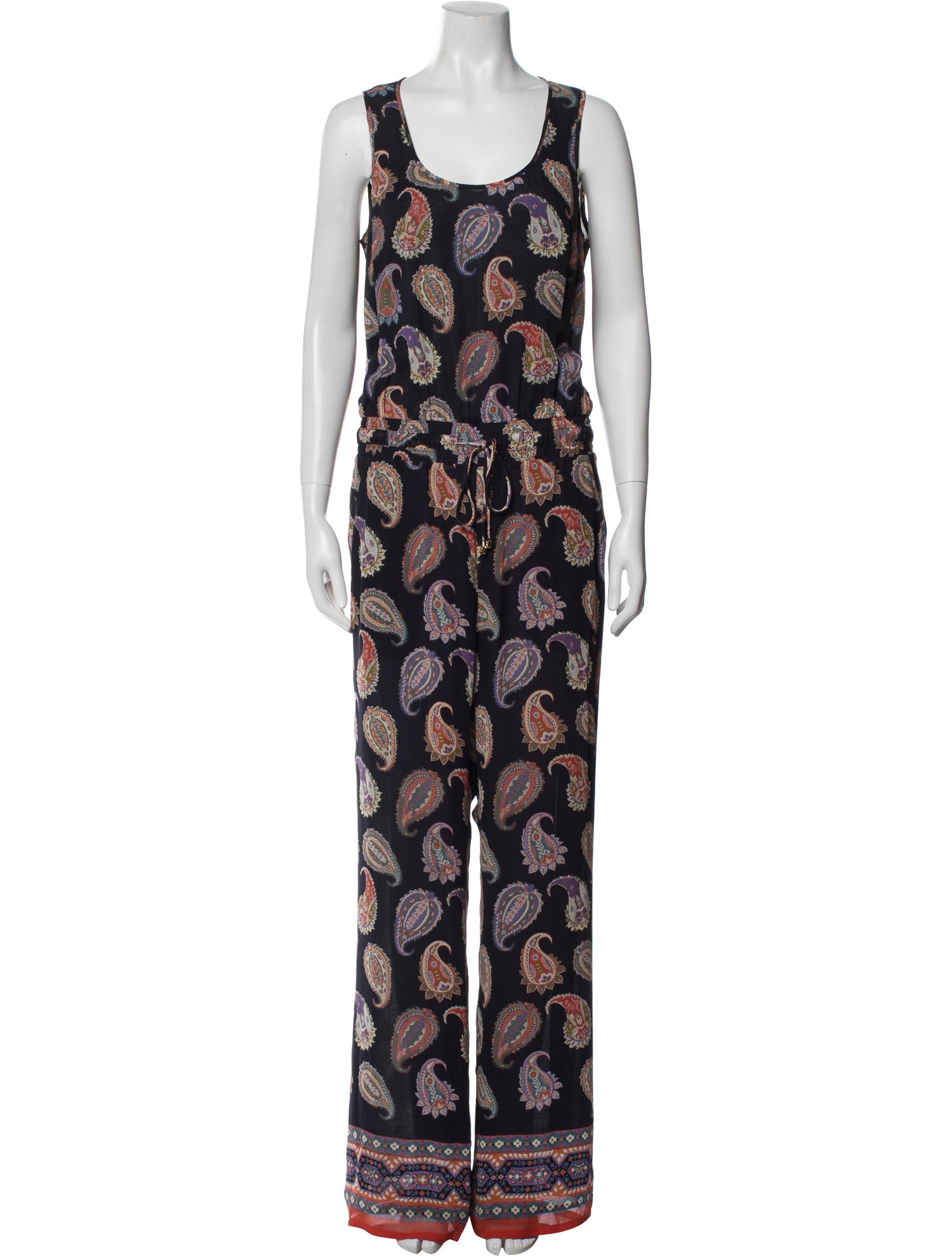Tory Burch Silk Paisley Print Jumpsuit