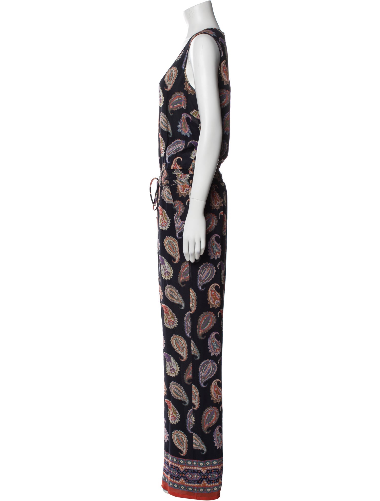 Tory Burch Silk Paisley Print Jumpsuit