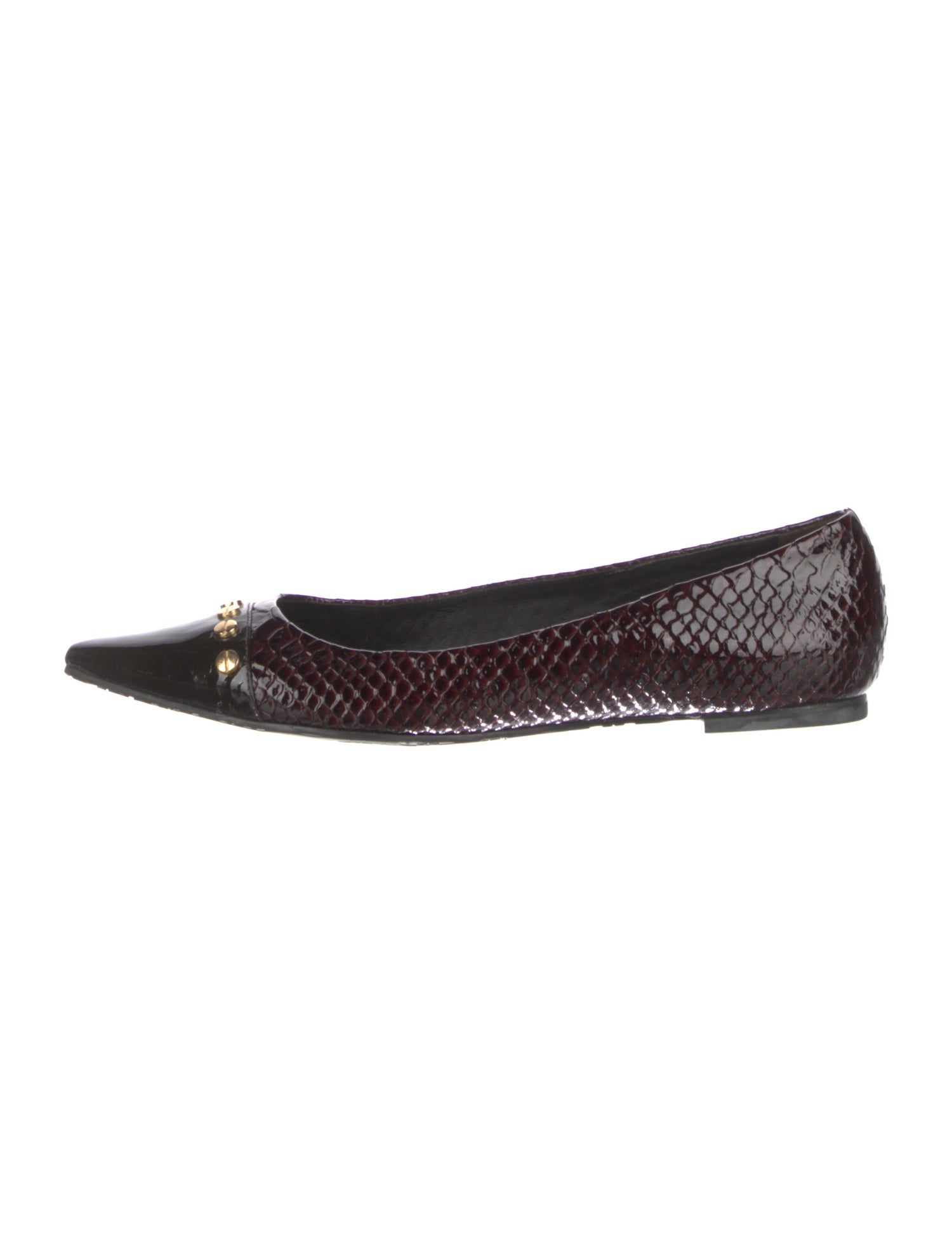 Tory Burch Patent Leather Animal Print Ballet Flats