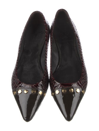 Tory Burch Patent Leather Animal Print Ballet Flats